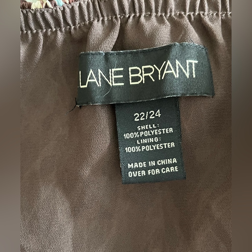 Lane Bryant Brown Printed Tiered Skirt Size 22/24 - Picture 6 of 8